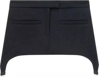 Courr&egrave;ges Zwarte Minirok met Uitsparingen - Dames - Korte rokken - Zwart - S - Polyester - Rokken