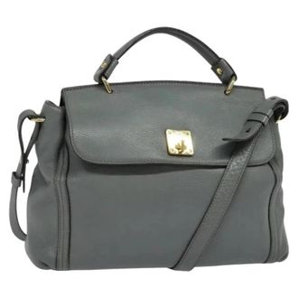 MCM Pre-owned Hand Bag - Dames - Vintage Handtas - Grijs - ONE Size - Leer - Vintage