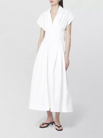 SIMKHAI farlow midi dress cap sleeves pleated