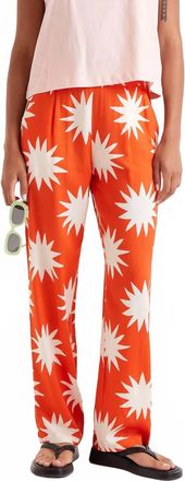 Compa&ntilde;&iacute;afant&aacute;stica Big Sun Printed Pants In Orange