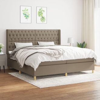 vidaXL Cama Box Spring Con Colch&oacute;n Tela Gris Taupe 200x200 Cm Vidaxl