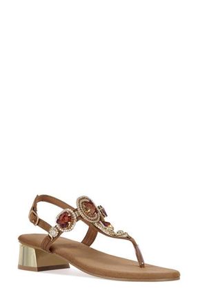 Azalea Wang Behitha T-Strap Sandal in Brown at Nordstrom, Size 10