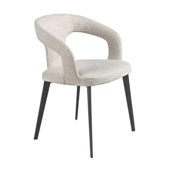 Angel Cerd&aacute; Off-White Fabric Dining Chair with Armrests Model