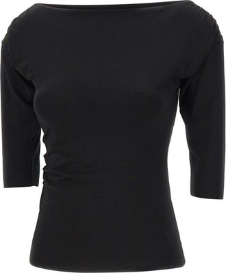 Kaos Boot-neck Blouse - Dames - Blouses - Zwart - XL - Nylon - Overhemden