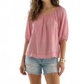 Fifteen Twenty Liza Peasant Blouse In Peony