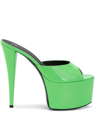 Giuseppe Zanotti 150mm GZ Aida platform sandals - Green