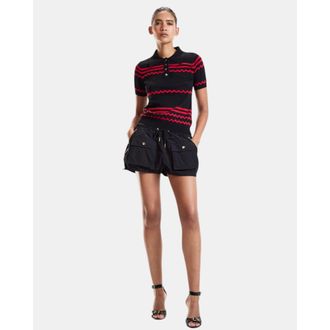 Cynthia Rowley Ziggy Cropped Knit Polo