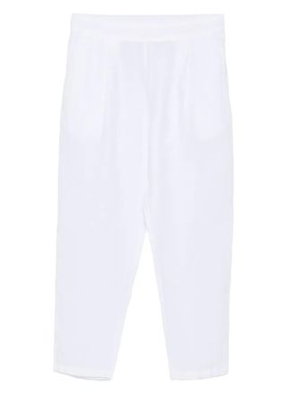 120% Lino Broek met geplooide zak - Wit