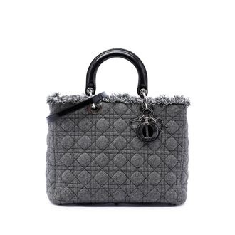 Dior Pre-owned Dior Large Tweed Cannage Lady Satchel Ladies 260PMVFVKOG3PYUZ