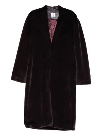 Casablanca single-breasted coat - men - Polyester/Patent Lambskin/Viscose - M - Purple