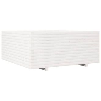 Berkfield Home Garden Planter White 110x110x49.5 cm Solid Wood Pine