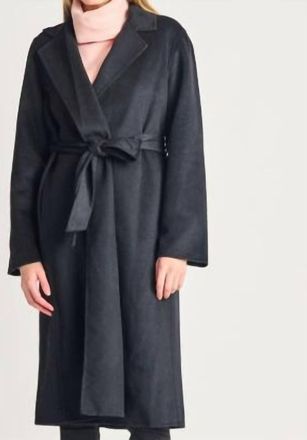BLACK TAPE Longline Belted Coat In Black