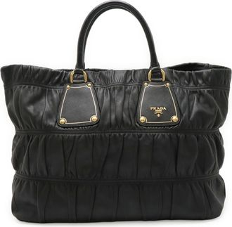 Prada Black Nero Leather Handbag Tote Bag (Pre-Owned)