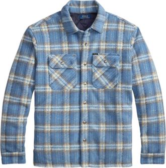 Polo Ralph Lauren plaid-pattern overshirt - men - Wool/Recycled Polyester - S - Blue