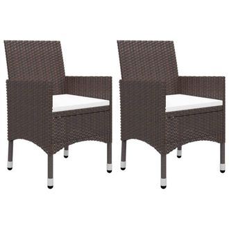 Berkfield Home 3 Piece Garden Dining Set Poly Rattan & Tempered Glass Brown