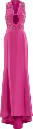 Saiid Kobeisy Embroidered Crepe Dress