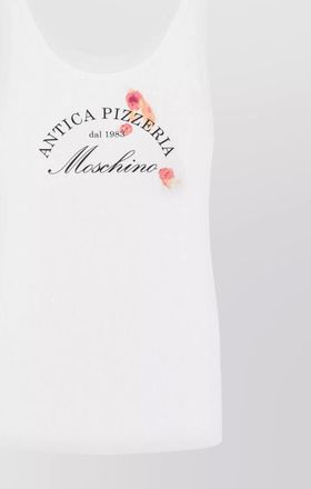 Moschino fine-ribbed scoop-neck sleeveless tank top