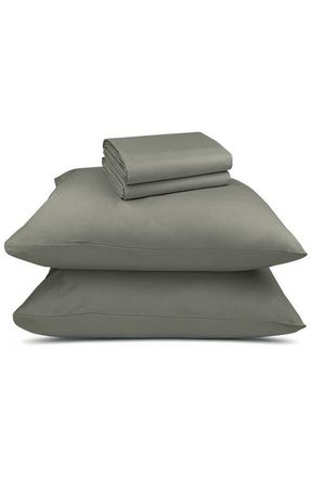 California Design Den Signature Comfort 100% Egyptian Cotton Breatheable Percale Sheet Set in Sage Leaf at Nordstrom, Size California King