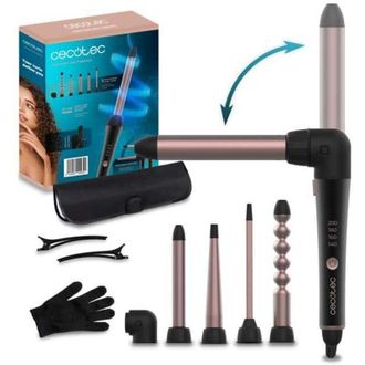 Cecotec Arricciacapelli de Multihead Hair SurfCare MultiWaves, 5 Teste, Rivestimento in ceramica, Temperatura regolabile, da 140 a 200&deg;, Guanto termico
