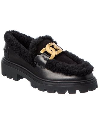 Tod's TodS Leather & Shearling Loafer