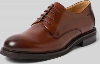 Digel Schn&uuml;rschuh aus Leder mit Label-Pr&auml;gung Modell Soft in Cognac, Gr&ouml;&szlig;e 41