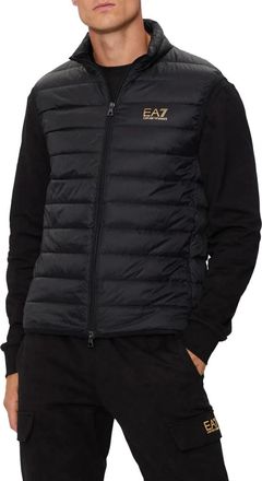 Emporio Armani Zwarte Gewatteerde Jas Trendy Stijl - Heren - Bodywarmers - Zwart - 2XL - Jassen