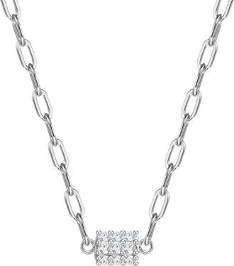 Glanzstücke München Womens Necklace with pendant sterling silver zirconia whi te - Size 40cm