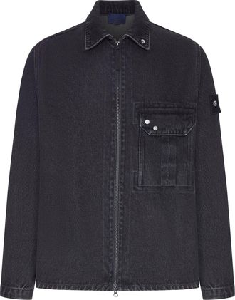 Stone Island BLACK DENIM OVERSHIRT - Stone Island - Man