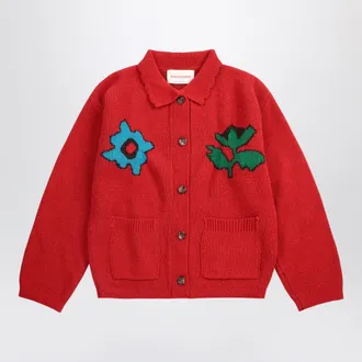 Bobo Choses Cardigan rosso in misto lana