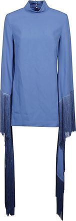 Taller Marmo Blouses, female, Blue, Size: XS Mini Del Mar Fringed Mini Dress