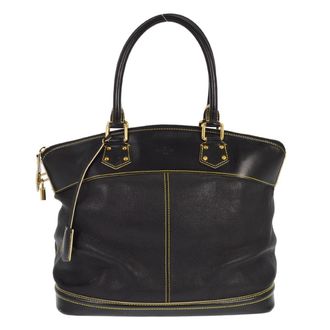 Louis Vuitton Suhali Lockit Handbag Leather Black Leather Handbag (Pre-Owned)