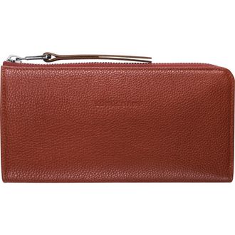 Longchamp Le Foulonne 3/4 Zip Wallet in Chestnut at Nordstrom Rack
