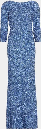 Theia Sequin Column Gown