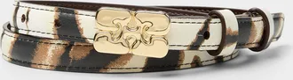 Ganni Womens Kat slim zebra print belt
