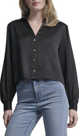 DKNY Stud Collar Y-Neck Shirt