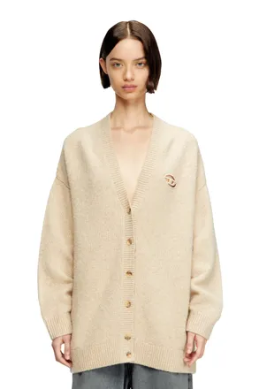 Diesel Cardigan in wool and alpaca blend - Knitwear - Woman - Beige