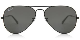 Ray-Ban RB3025 Aviator Large Metal Polarized 002/48 Mens Sunglasses Black Size 58