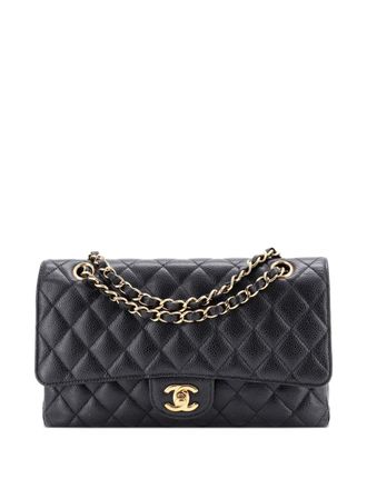 Chanel Medium Flap Caviar gewatteerde schoudertas - Zwart