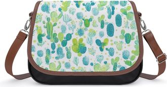 Generic Cute Cactus Small Womens Crossbody Bags Shoulder Handbag with Adjustable Strap for Travel