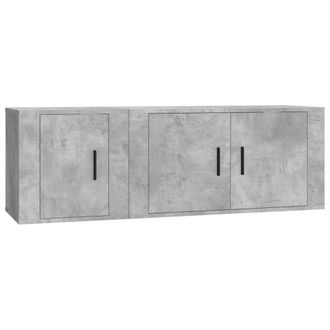 Berkfield Home 2 Piece TV Cabinet Set Concrete Grey Engineered Wood