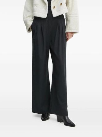 Munthe Pantaloni gessati con piega - Nero