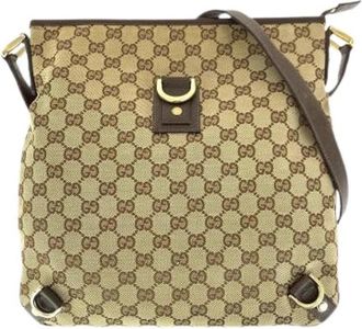 Gucci Pre-owned GG Canvas Leather Abby Shoulder Bag - Dames - Vintage Schoudertas - Bruin - ONE Size - Leer - Vintage