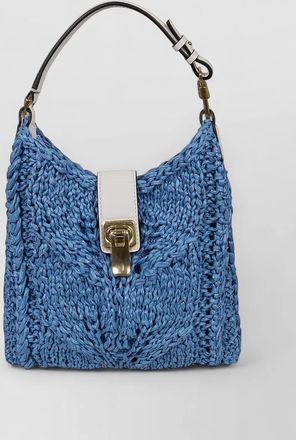 Ermanno Scervino mini hobo bag raffia yarn top handle
