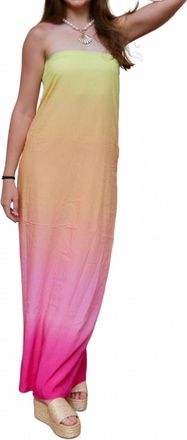 Blue Blush Sunny Ombre Tube Maxi Dress In Yellow