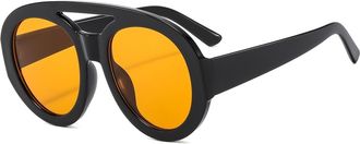 Generic Large Frame Mens Outdoor Sunglasses Vacation Womens Commuter Sports Sun Glasses(Orange)