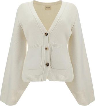 Khaite Scarlet Cashmere Cardigan met V-hals - Dames - Cashmere truien - Wit - S - Truien & Vesten