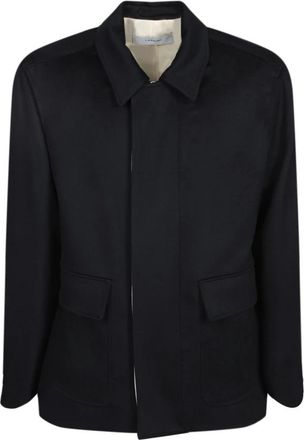 Lardini Hoogwaardige Zip Caban voor formele en informele gelegenheden - Heren - Zomerjassen - Blauw - XL - Kasjmier - Jassen