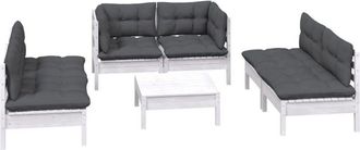 vidaXL Vidaxl - Muebles De Jard&iacute;n 7 Pzas Con Cojines Madera Maciza De Pino