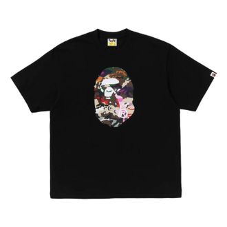 A Bathing Ape Hybrid Camo Ape Head Relaxed Fit T-Shirt Black 0ZXTEM337101RBKX