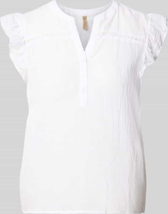 Soyaconcept Blusenshirt mit kurzer Knopfleiste Modell FABIANA in Weiss, Gr&ouml;&szlig;e XXL